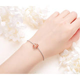 S925 Sterling Silver Rose Flower Bracelet Jewelry For Women