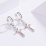 925 Sterling Silver Cross Hoop Earrings for Women Huggie Small Hoop Earrings for Women