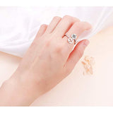 S925 Sterling Silver Compass Anchor Adjustable Ring Inspirational Gift for Women