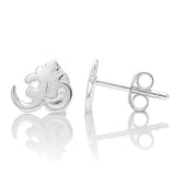 Tiny Yoga Aum, Om, Ohm, Sanskrit 10 mm Post Stud Earrings