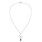 Round Dreamcatcher Turquoise Bead 925 Sterling Silver Pendant Necklace