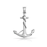 Nautical Ship Boat Anchor Rope Pendant Necklace For Women For Men 925 Sterling Silver