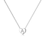 Initial Necklace Sterling Silver Letter Heart Alphabet Choker for Women