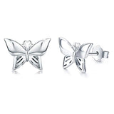 Silver Butterfly Stud Earrings 