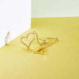 Yellow Gold plated  Heart Drop & Dangle Earrings Minimalist Jewelry Gifts for Women