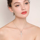 925 Sterling Silver Cross  Pendant Necklace for Men Women