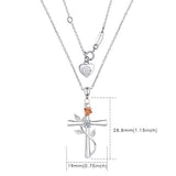 Silver Symbol Romantic Love Flower Pendant 