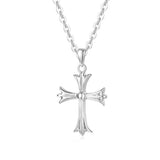 Silver Infinity Cross  Pendant Necklace 