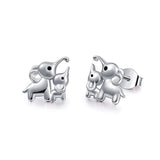 Mother Daughter Jewelry - 925 Sterling Silver Lucky Elephant Earrings for Women Girls