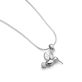 925 Sterling Silver Beautiful Hummingbird Nature Pendant Necklace