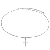 S925 Sterling Silver Small Cross Pendant Necklace