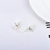 6-7mm Freshwater Pearl Rabbit Earrings for Women 925 Sterling Silver Bunny Button Stud Earrings Jewelry Gifts for Teen Girls Birthday