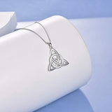 Luck Irish Celtic Knot Cross Necklace Sterling Silver Created Opal Faith Hope Love Jewelry for Women Teens Birthday Gifts