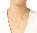 Sterling Silver Cross CZ Tiny S Necklaces for Women Rose Gold Plated Necklace