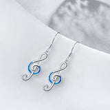 Music Note Earrings Sterling Silver Created Opal Musical Jewelry for Dance Lovers for Women Her Teacher