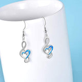 Music Note Earrings Sterling Silver Created Opal Musical Jewelry for Dance Lovers for Women Her Teacher