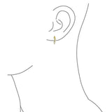 Minimalist Geometric Double Curved Bar Stud Earrings For Women For Teen 14K Gold Plated 925 Sterling Silver