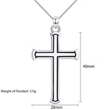 925 Sterling Silver Cross Necklace Inspirational Gifts Strong Chain