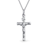 Christian Catholic Religious Jesus Inri Crucifix Cross Pendant Necklace For Women For Men 925 Sterling Silver