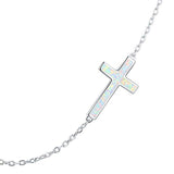 Silver Sideways Cross Necklace