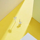 925 Sterling Silver Tiny Cute Starfish Stud Earrings Setting Cubic Zirconia CZ Trendy Jewelry Gifts for Women Girls