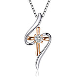  Silver Cross CZ Tiny S Necklaces 