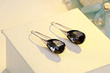 Black Crystal Earrings For Women, Ladies Friends Sterling Silver Hypoallergenic Drop Earring Jewelry