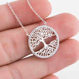 Customized fashion life tree necklace cubic zirconia women necklace