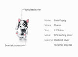 925 Sterling Silver Cute Puppy Dog Charm Beads