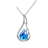 S925 Sterling Silver Fashion Creative Blue Flame Necklace Female Clavicle Chain Jewelry Pendant Cross-Border Special