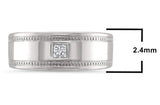 14k White Gold Princess-cut Natural Diamond Genltemen's Wedding Band Ring (1/6 cttw, I-J, I1-I2)