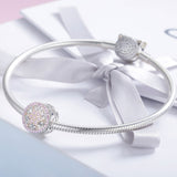 S925 Sterling Silver Gold Plated& Rose Gold Plated Zircon Flower Core Charms