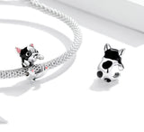 925 Sterling Silver Cute Puppy Dog Charm Beads