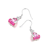 Bright Gemstone Heart Earring Shining Jewelry Women Favorite