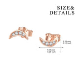 Handmade Awesome Rose Gold Plating Moon Stud Earrings