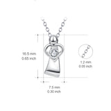 Chain Love Heart Necklace For Women Cubic Zirconia Angel Necklace