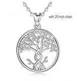 925 Sterling Silver Tree of Life Necklace Solid Silver Twisted Rowan Tree Charm with Silver Chain