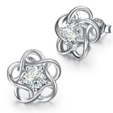 Romantic Jewelry Stud Earrings For Wedding Elegant Silver Zirconia Stone Earring Dropshiping