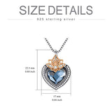 Cremation Jewelry 925 Sterling Silver Heart Flower  Urn Necklace for Ashes, Cremation Keepsake Necklace with Crystal, Women Memorial Jewelry