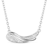 Angel Wings Necklace Sterling Silver Guardian Angel Wing Drop Pendant Necklace