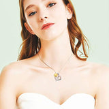 Sunflower Sterling Silver Flower Choker Necklace Jewelry for Women Birthday Gifts