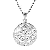 Sunshine and Moon Celtic Swirl Tree of Life 925 Sterling Silver Pendant Necklace