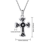 925 Sterling Silver Cross Urn Necklace | Memorial Cremation Ashes Pendant | Keepsake Jewelry