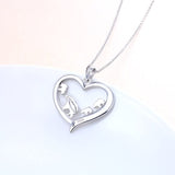 Mama Bear Necklace Sterling Silver Bears In Heart Pendant