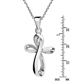 Modern Infinity Loop Cross 925 Sterling Silver Pendant Necklace