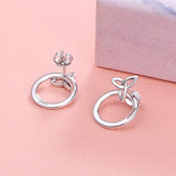 925 Sterling Silver Celtic Knot Circle Earrings Back Ear Cuffs Chic Stud Earring