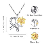 Sterling Silver Sunflower Necklace - You Are My Sunshine Pendant Sunflower Wedding Party Holiday Jewelry Gifts for Women Sunflower Lovers