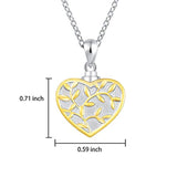 S925 Sterling Silver Cremation Jewelry for Ashes Memorial Gold Tree of Life Keepsake Heart Urn Necklace for Women