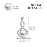 Infinity Necklace Sterling Silver Infinity Pearl Drop Pendant Necklace  Anniversary Gifts for Women