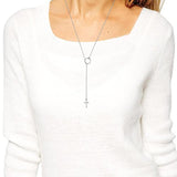 Elegantly Unique Cross Slide Through .925 Sterling Silver Lariat Necklace